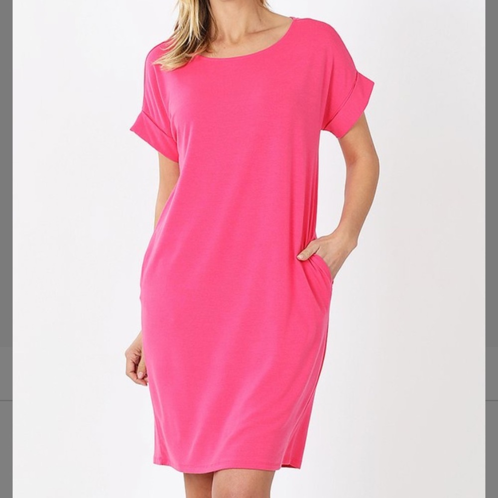 NWT 💗 Hot Pink Dress with Pockets